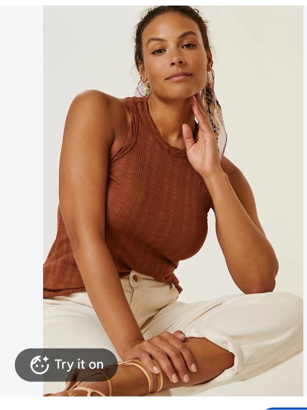 Anthropologie Pilcro Terracotta Rust Tank Top Medium